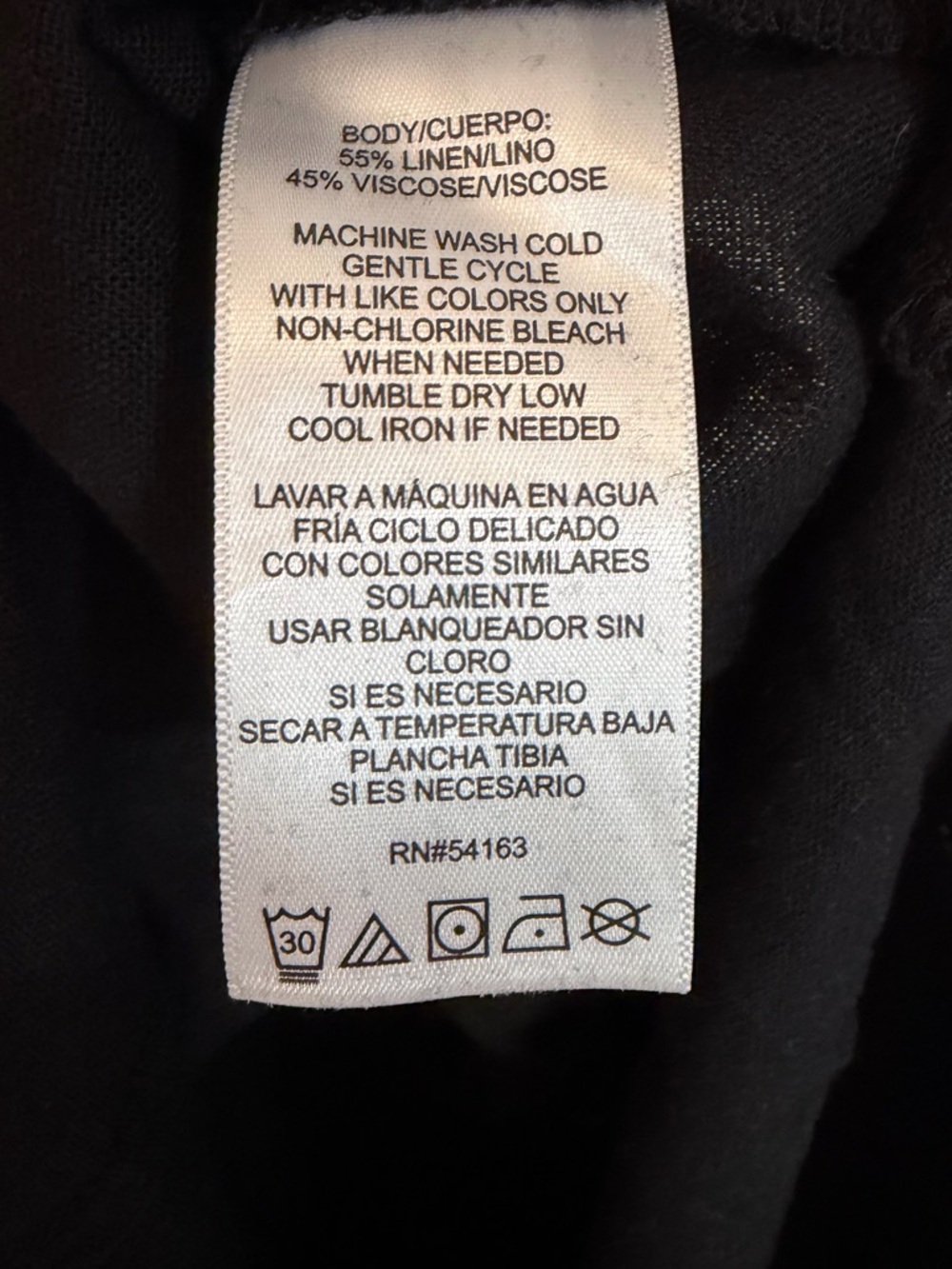 DKNY  Black V-Neck linen midi dress nwot - Picture 6 of 6